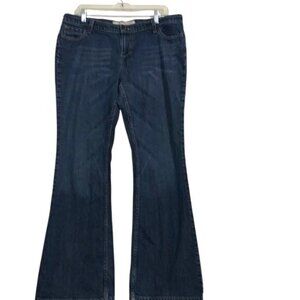 Mossimo Denim Low Rise Bootcut Jeans Size 17 Dark Wash Made In Mexico 99% Cotton